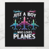 飛行機好きの少年 ワインラベル (シングルラベル)