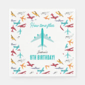 飛行機子供の誕生日パーティータイムフライ スタンダードランチョンナプキン (正面)