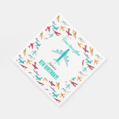 飛行機子供の誕生日パーティータイムフライ スタンダードランチョンナプキン (角)