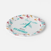 飛行機子供の誕生日パーティータイムフライ ペーパープレート (アングル)