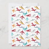 飛行機子供の誕生日パーティーフライ 招待状 (裏面)