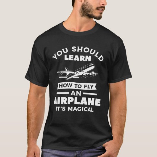 飛行機学の飛び方は魔法 Tシャツ (正面)
