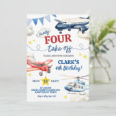 飛行機少年4歳の誕生日  招待状 (スタンド正面)