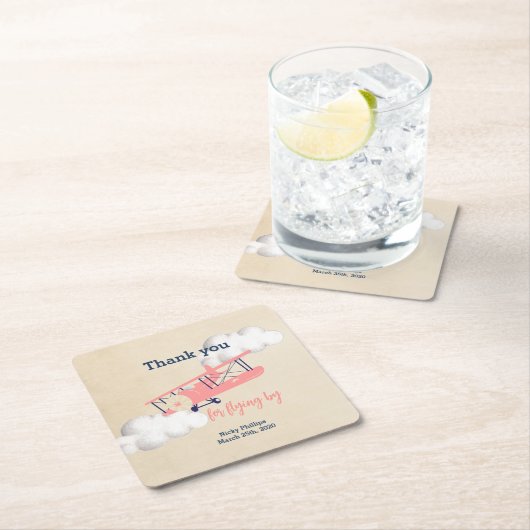 飛行機平方紙コースター スクエアペーパーコースター (インサイチュ)