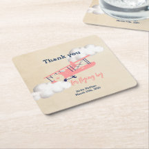 飛行機平方紙コースター