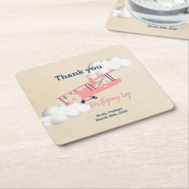 飛行機平方紙コースター スクエアペーパーコースター