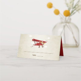 飛行機座席表ヴィンテージレトロ飛行機シャワー プレイスカード