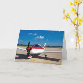 飛行機感動的グリーティングカード カード (黄色い花)