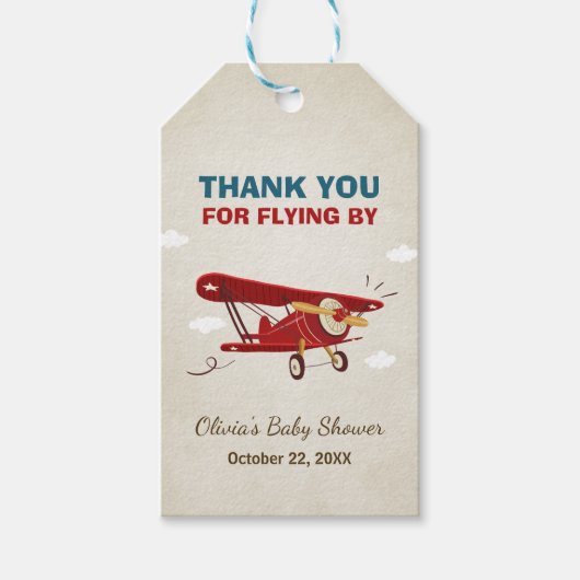 飛行機感謝していあなたラベルヴィンテージアドベンチャー旅行 ギフトタグ (正面)