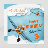 飛行機戦闘機パイロットボーイ誕生日 (正面/裏面)