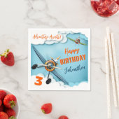 飛行機戦闘機パイロットボーイ誕生日 スタンダードカクテルナプキン (インサイチュ)