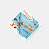 飛行機戦闘機パイロットボーイ誕生日 スタンダードカクテルナプキン (角)