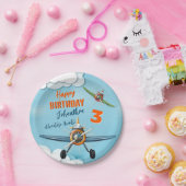 飛行機戦闘機パイロットボーイ誕生日 ペーパープレート (パーティー)