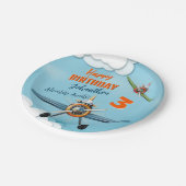 飛行機戦闘機パイロットボーイ誕生日 ペーパープレート (アングル)