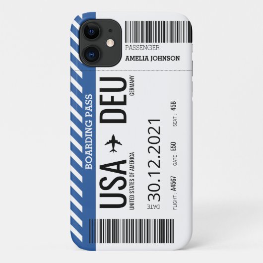 飛行機搭載チケット（パーソナライズ） Case-Mate iPho iPhoneケース (裏面)