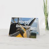 飛行機操縦練習場クール航空パイロット誕生日 カード (正面)