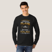 飛行機整備士実在マンフィックス飛行機 Tシャツ (正面フル)