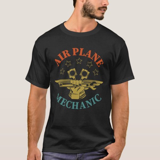 飛行機整備士航空技術者航空機Mec Tシャツ (正面)