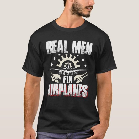 飛行機整備飛行機航空機整備士 Tシャツ (正面)
