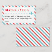 飛行機旅行おむつラッフルチケットベビーシャワー エンクロージャーカード (正面/裏面)