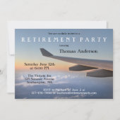 飛行機旅行をテーマにした退職パーティの招待状 招待状 (正面)