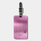 飛行機旅行アドベンチャーイニシャル飛行金属 ラゲッジタグ (正面縦)