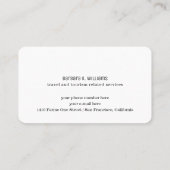 飛行機旅行コンサルタシンプルントのエレガント 名刺 (裏面)