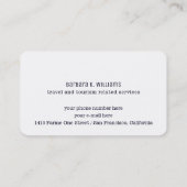 飛行機旅行コンサルタント 名刺 (裏面)