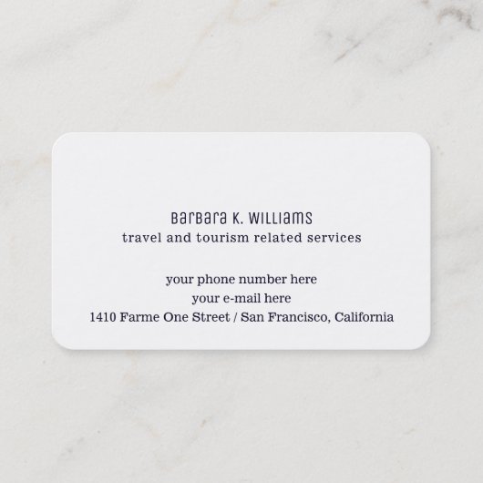 飛行機旅行コンサルタント 名刺 (裏面)