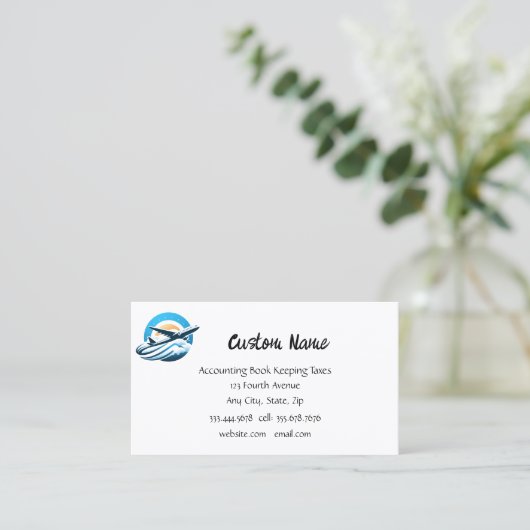 飛行機旅行サービス観光修理保守 名刺 (スタンド正面)