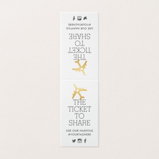 飛行機旅行テーマ結婚のハッシュタグの看板カード (外部フラット)