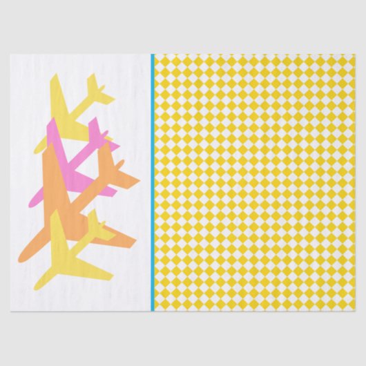 飛行機旅行パイロット飛行付き添い人おもしろい 薄葉紙 (正面)