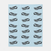 飛行機旅行ブルーベビーシャワー贈り物、航空 フリースブランケット (正面)