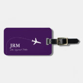 飛行機旅行用のパープルバッグタグ ラゲッジタグ (正面横)
