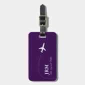 飛行機旅行用のパープルバッグタグ ラゲッジタグ (正面縦)