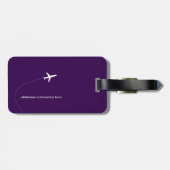 飛行機旅行用のパープルバッグタグ ラゲッジタグ (裏面横)