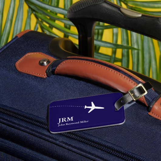 飛行機旅行荷物用ブルーバッグタグ ラゲッジタグ (正面インサイチュ3)