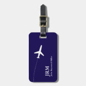 飛行機旅行荷物用ブルーバッグタグ ラゲッジタグ (正面縦)