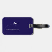 飛行機旅行荷物用ブルーバッグタグ ラゲッジタグ (裏面横)