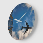 飛行機旅行 ラージ壁時計 (傾斜)