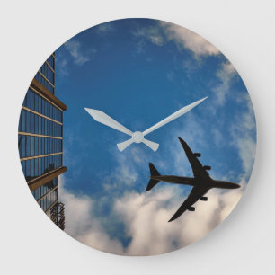 飛行機旅行 ラージ壁時計