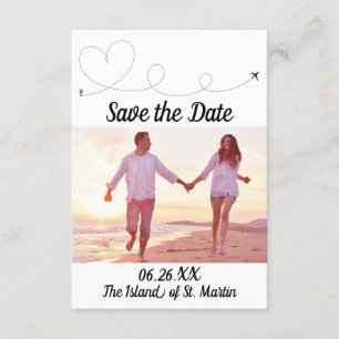 飛行機旅行 – 3x5日付招待状の保存 招待状