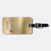 飛行機旅行ZIPコードアドベンチャーフライトメタリック ラゲッジタグ (正面横)