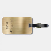 飛行機旅行ZIPコードアドベンチャーフライトメタリック ラゲッジタグ (裏面横)