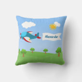 飛行機旗の男の子の装飾用クッション クッション (裏面)