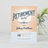 飛行機日没の退職パーティー 招待状 (スタンド正面)