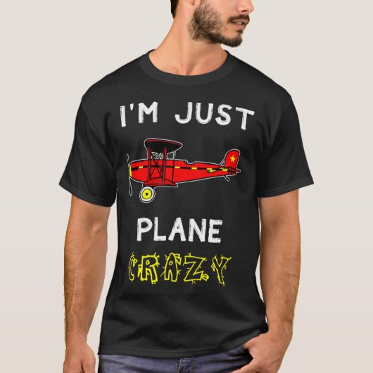 飛行機熱狂するパイロット Tシャツ (正面)