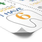 飛行機男の子のための最初の誕生日ボード ポスター (角)