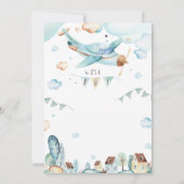 飛行機男の子の赤ちゃんシャワー招待状 招待状 (裏面)