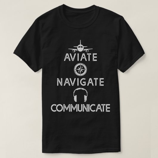 飛行機移動コミュニケーション飛行機のパイロットギフト Tシャツ (デザイン正面)